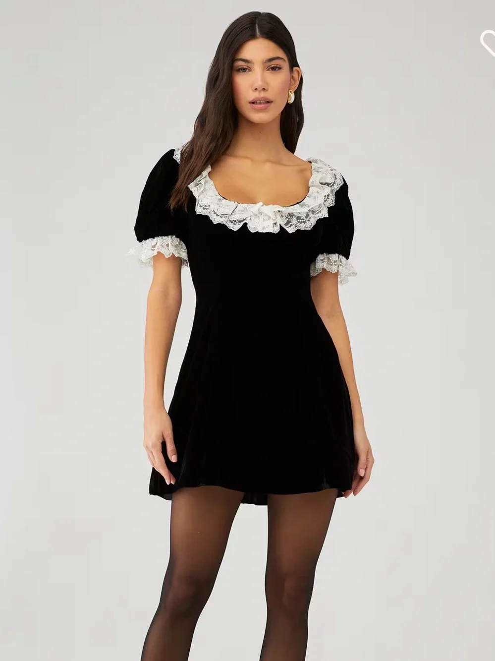 For Love & Lemons LA VIE EN BOW MINI DRESS XS